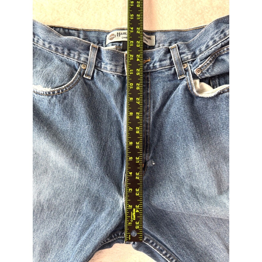 Harley-Davidson Straight Leg Med Wash Biker Jeans Size 36Wx34L ( Fits 33x 33). - Picture 12 of 16